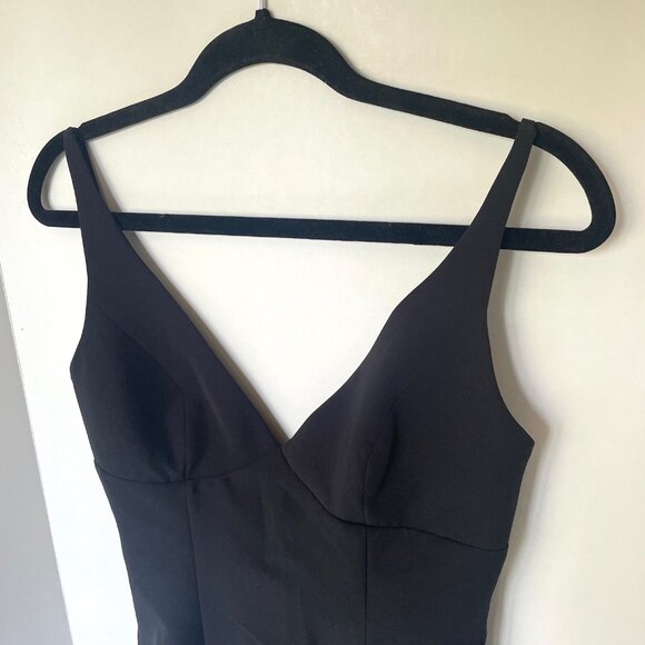 Milly Black Bodycon Dress 2 Sleeveless V-Neck Tailored Knee-Length Sheath - Picture 5 of 10